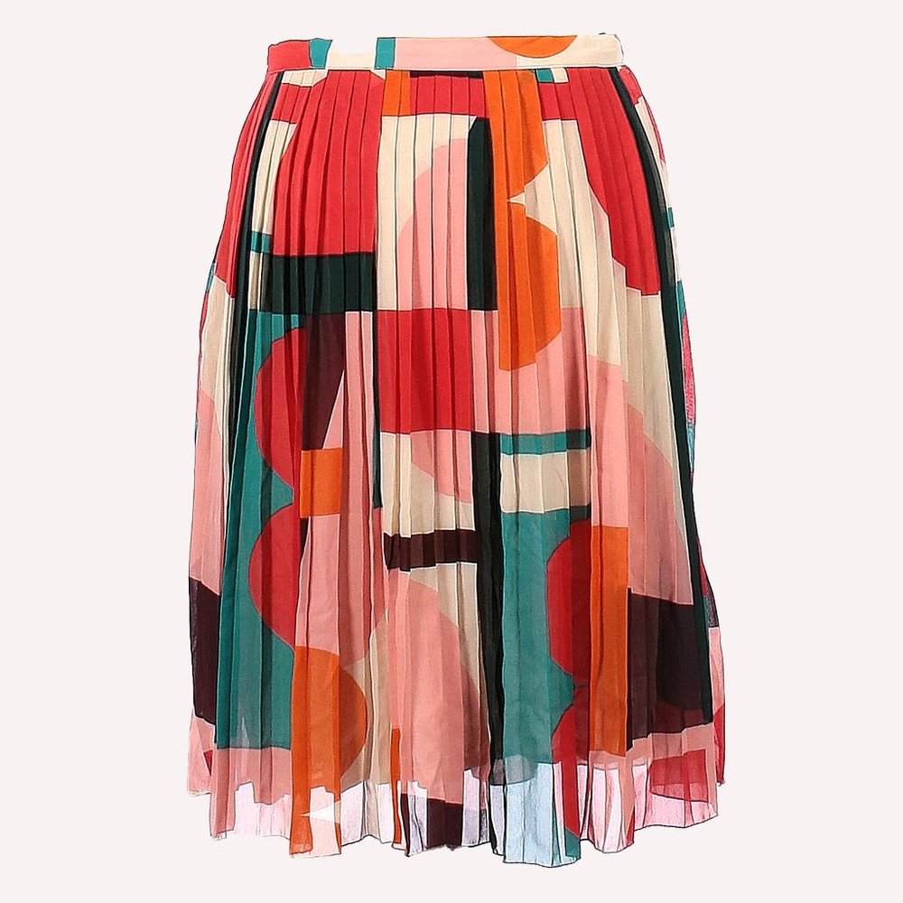 *SOLD* Maeve by ANTHROPOLOGIE Pleated Midi Skirt Knee Length Sz 8